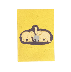 Elephant Dung Paper Large Journal Family Yellow