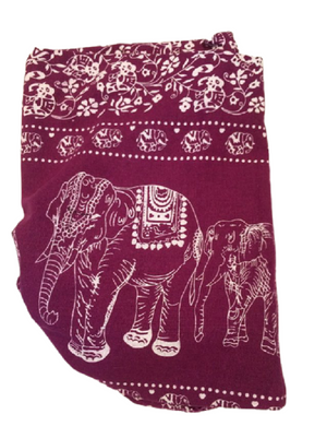 Elephant Print Long Hobo Bag