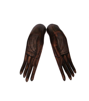 Wooden Hands of Buddha Pair