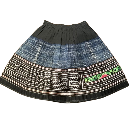 Hilltribe Vintage Fabric Skirt Denim Navy 50cm