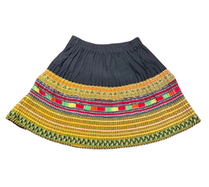 Hilltribe Vintage Fabric Mini Skirt Lime 50cm