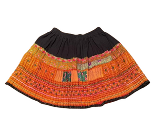 Hilltribe Vintage Fabric Tweeny Mini Skirt Orange 39cm