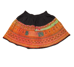 Hilltribe Vintage Fabric Tweeny Mini Skirt Orange 39cm