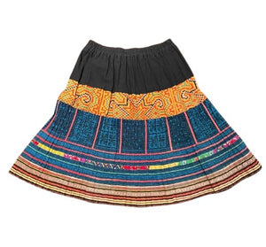 Hilltribe Vintage Fabric Skirt Blue 53cm