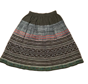 Hilltribe Vintage Fabric Skirt Denim Brown 59cm