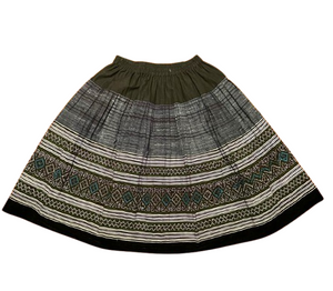 Hilltribe Vintage Fabric Full Skirt Denim Lilac 60cm