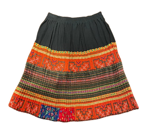 Hilltribe Vintage Fabric Skirt Orange 52cm