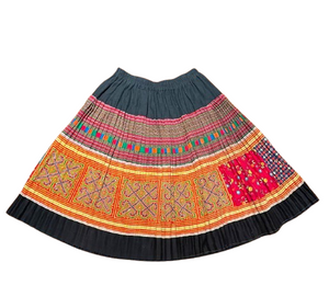 Hilltribe Vintage Fabric Skirt Orange Yellow 59cm