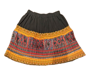 Hilltribe Vintage Fabric Tweeny Skirt Orange 43cm