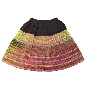 Hilltribe Vintage Fabric Tweeny Skirt Green Pink 50cm