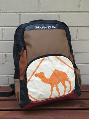 Upcycled Honda and Cement Bag Large Backpack