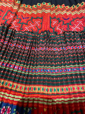 Hilltribe Vintage Fabric Skirt Orange 52cm