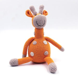 Organic Cotton Giraffe Rattle Orange