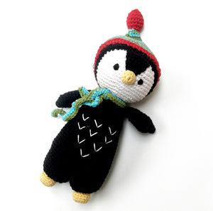 Organic Cotton Penguin Rattle