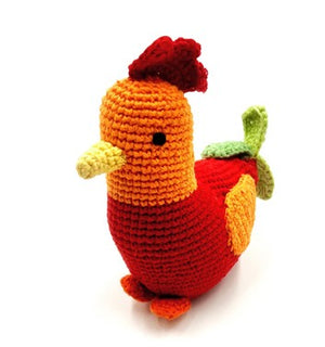 Organic Cotton Rooster Rattle