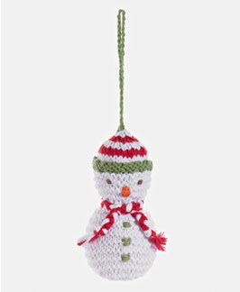 Pebble Knitted Snowman Tree Decoration