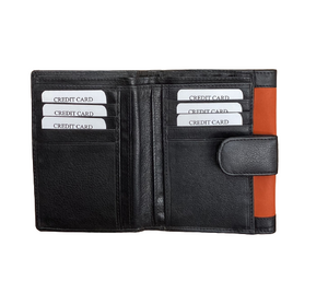 Soft Leather Wallet Short Wallet Orange