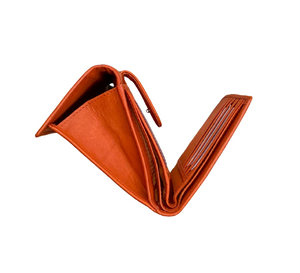 Soft Leather Wallet Short Wallet Orange