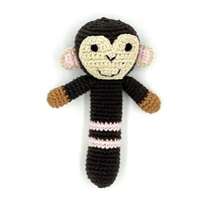 Organic Cotton Monkey Stick Rattle