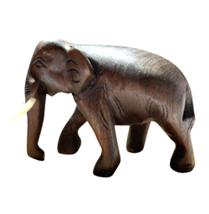 Fair Trade Teak Wood Elephant Handcarved 12cm size 3