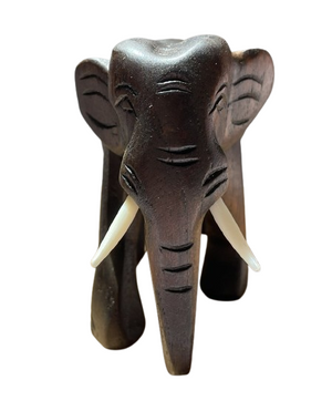 Fair Trade Teak Wood Elephant Handcarved 12cm size 3