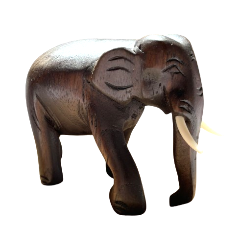 Fair Trade Teak Wood Elephant Handcarved 12cm size 3