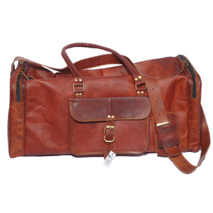 Camel Leather Large Travel Bag 60cm size