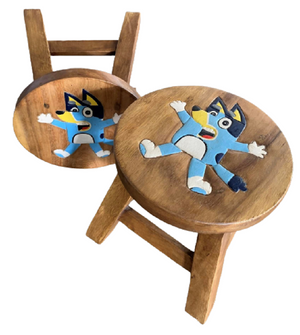 Wooden Kids Stool Bluey