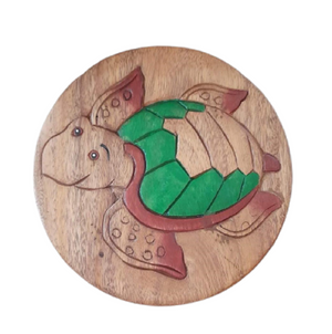 Wooden Kids Stool Turtle