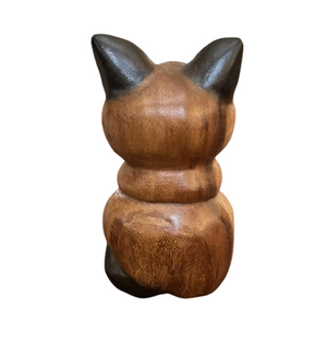 Fair Trade Wooden Sitting Cat 16cm