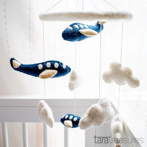 Fair Trade Blue Plane Mobile