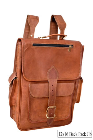 Fair Trade Leather Large Backpack