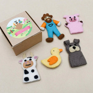 Old MacDonald Farm Animals Finger Puppet Set A