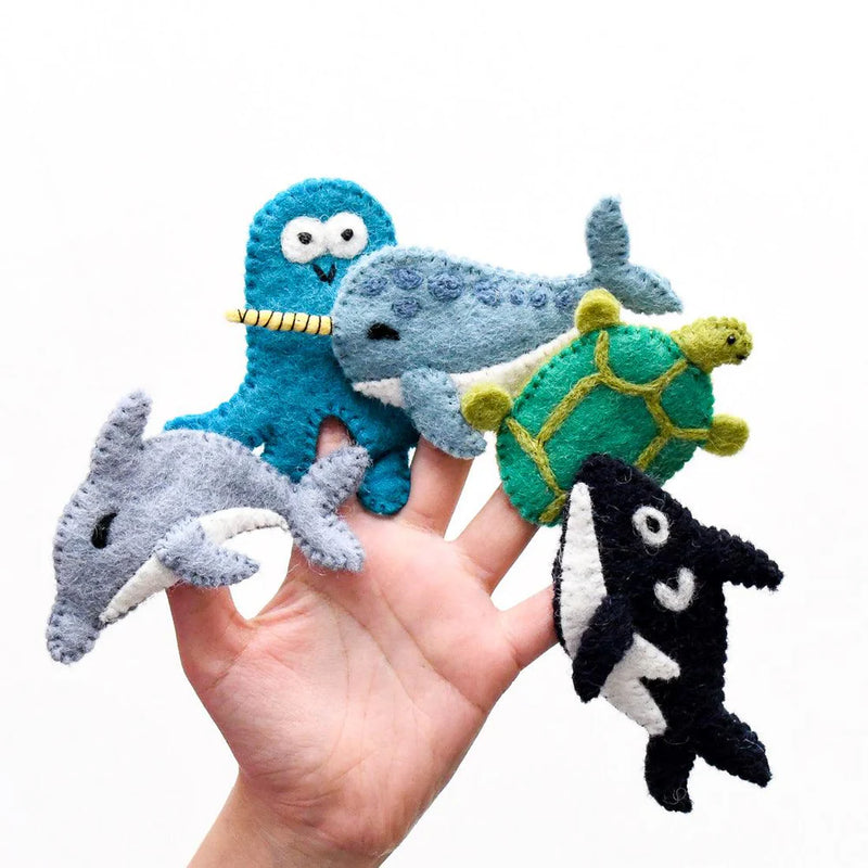 Ocean and Sea Creatures Finger Puppet Set B – The Fair Trade Cove