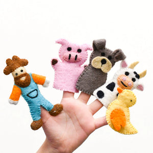 Old MacDonald Farm Animals Finger Puppet Set A