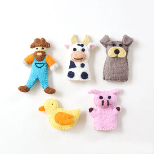 Old MacDonald Farm Animals Finger Puppet Set A