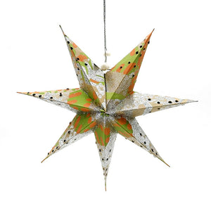 Christmas Kraft Glitter Star Decoration ROR414