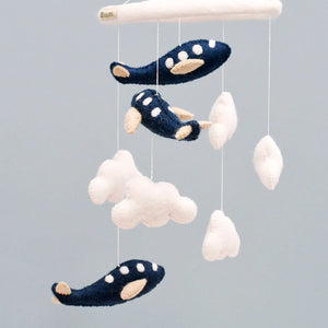 Fair Trade Blue Plane Mobile