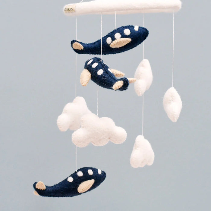 Fair Trade Blue Plane Mobile