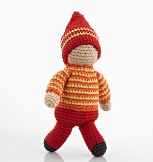 Organic Cotton Orange Pixie Rattle
