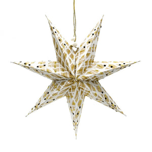 Christmas Kraft Glitter Star Decoration PPU135