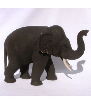Teak Wooden Elephant Trunk Up 18cm long