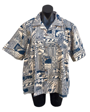 Vintage Hawaiian Fabric Shirt Extra 4XL