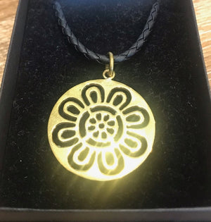 Bold Flower Brass Necklace made from Upcycled Brass - Fair Trade