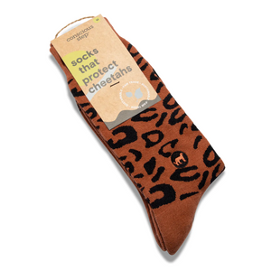 Conscious Step Socks That Protect Cheetahs Orange