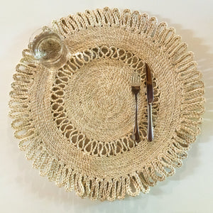 Our round placemats are handwoven from jute to add that understated chic beach vibe to your dinner sets.  Jute placemat. Table Mat. Natural placemat. Woven placemat.