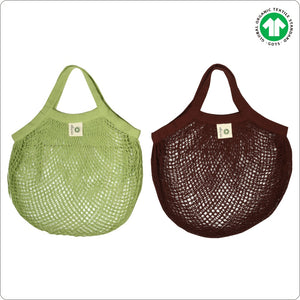 Organic GOTS Cotton Reusable Grocery Bag Long Colour 2 pack