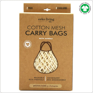 Organic GOTS Cotton Reusable Grocery Bags Natural 2 pack