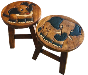 Wooden Kids Stool Safari Animals