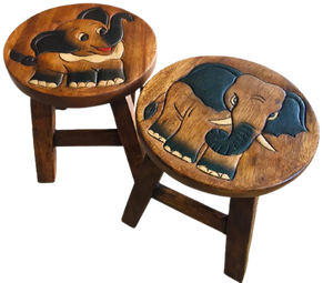 Wooden Kids Stool Cat With Mouse